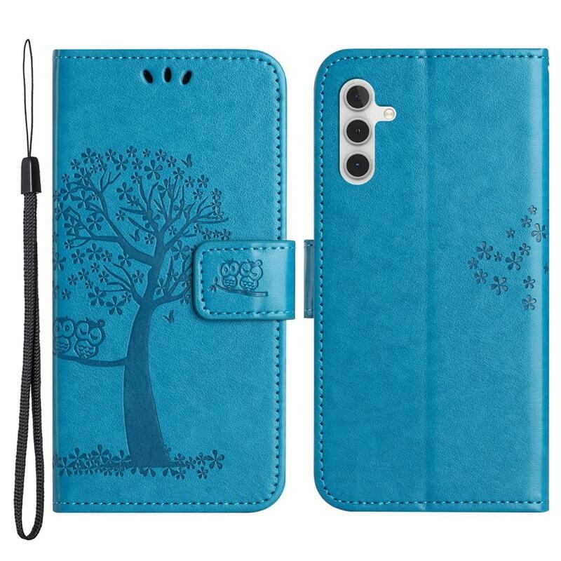 Fás könyv tok Samsung Galaxy A34 5G - kék