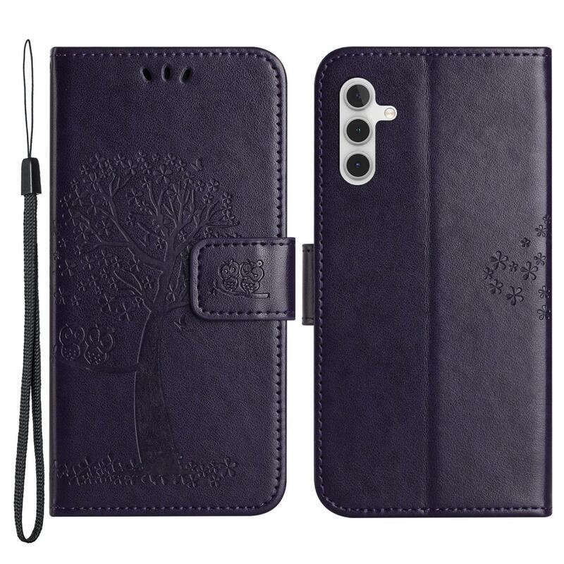 Fa könyv tok Samsung Galaxy A34 5G - sötét lila