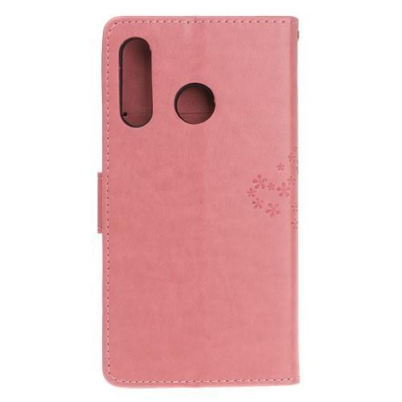Tree PU bőr pénztárca tok Honor 20 Lite/Honor 20e - rózsaszín