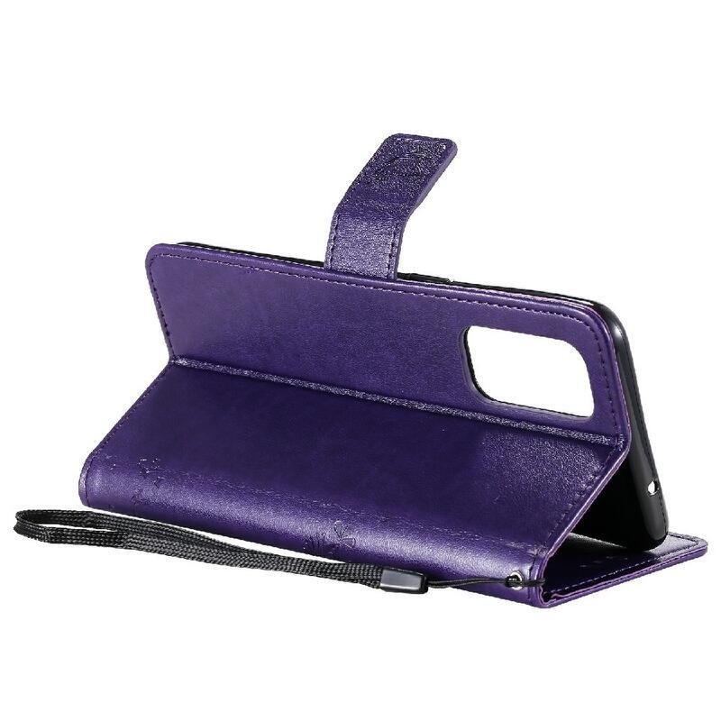 Fa PU bőr pénztárca tok Oppo Reno 5 4G/5G - lila