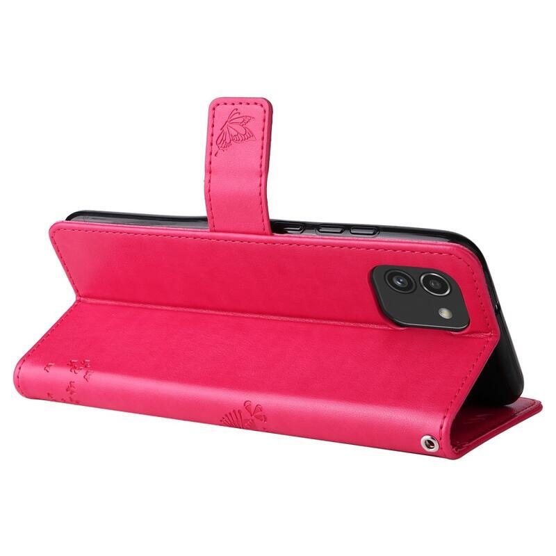 Fa PU bőr pénztárca tok Samsung Galaxy A03-hoz - rózsaszínű