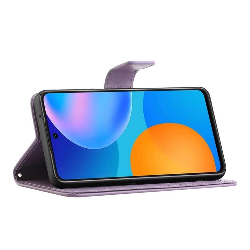 Tree PU bőr pénztárca tok Samsung Galaxy A32 4G - világos lila