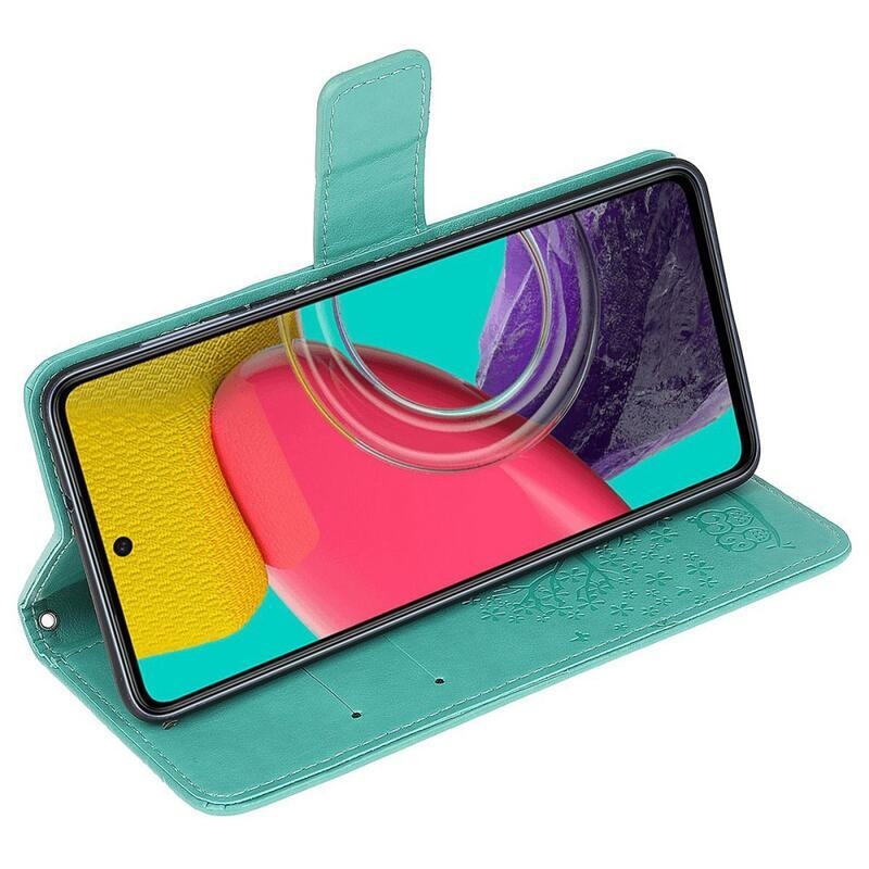 Tree PU bőr pénztárca tok Samsung Galaxy M53 5G - teal - teal - bordó