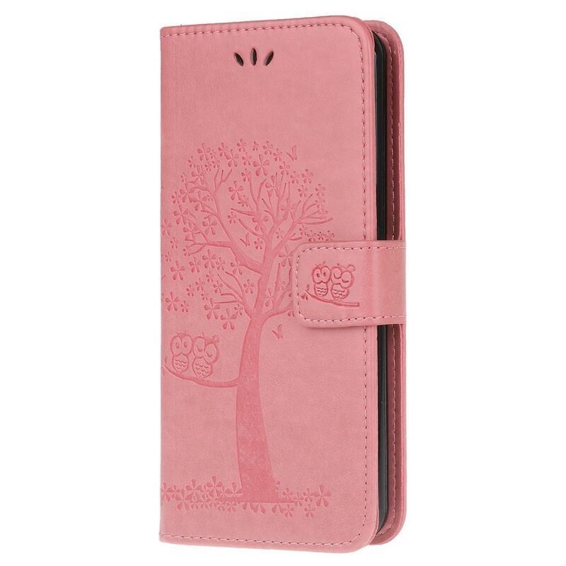 Tree PU bőr pénztárca tok Samsung Galaxy M53 5G - rózsaszín