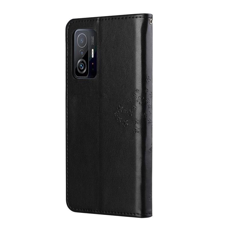 Fa PU bőr pénztárca tok a Xiaomi 11T/11T Pro-hoz - fekete