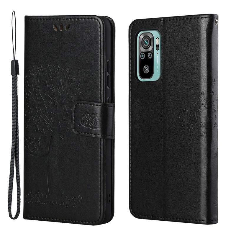 Fa PU bőr pénztárca tok Xiaomi Redmi 10/Redmi 10 (2022) - fekete