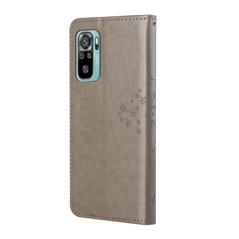 Fa PU bőr pénztárca tok Xiaomi Redmi 10/Redmi 10 (2022) - szürke