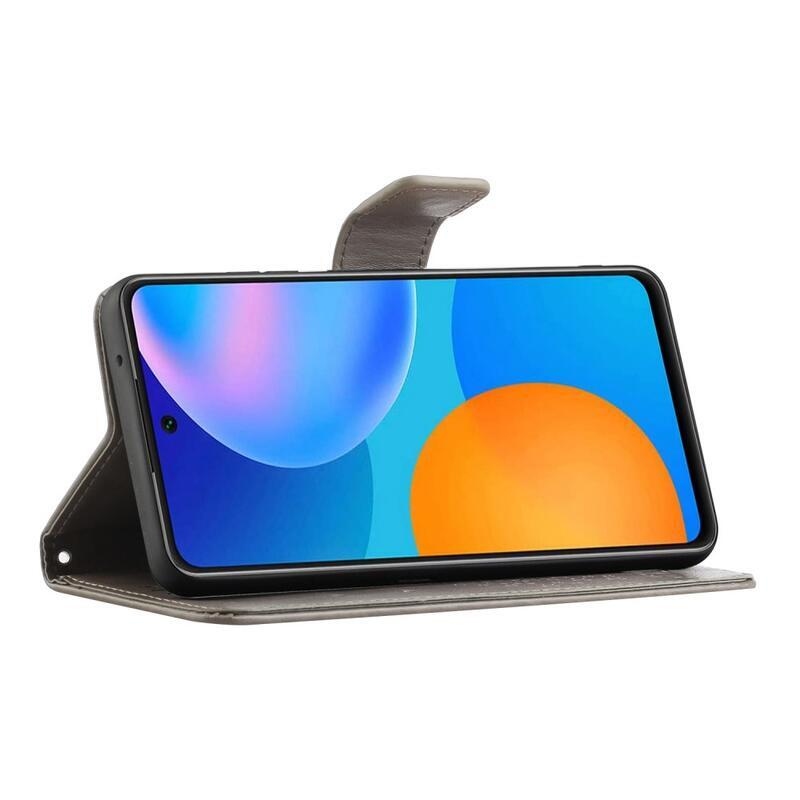 Fa PU bőr pénztárca tok Xiaomi Redmi 10/Redmi 10 (2022) - szürke