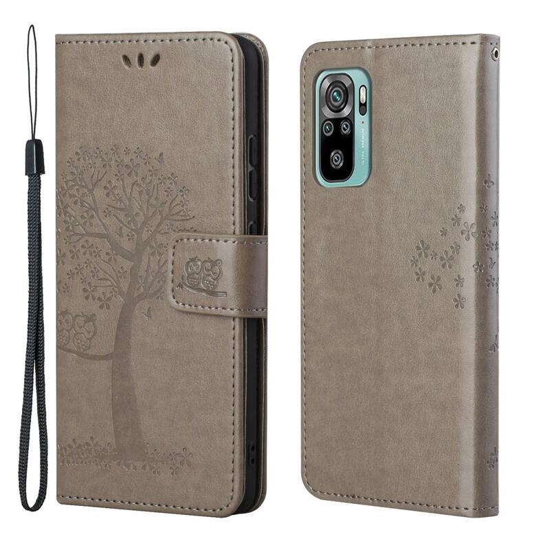 Fa PU bőr pénztárca tok Xiaomi Redmi 10/Redmi 10 (2022) - szürke