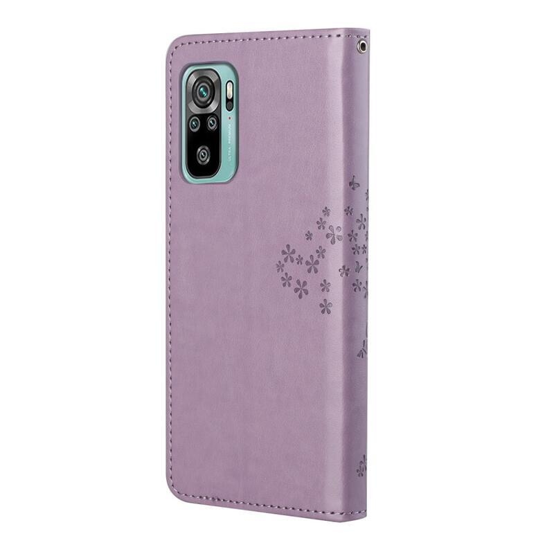 Fa PU bőr pénztárca tok Xiaomi Redmi 10/Redmi 10 (2022) - világos lila