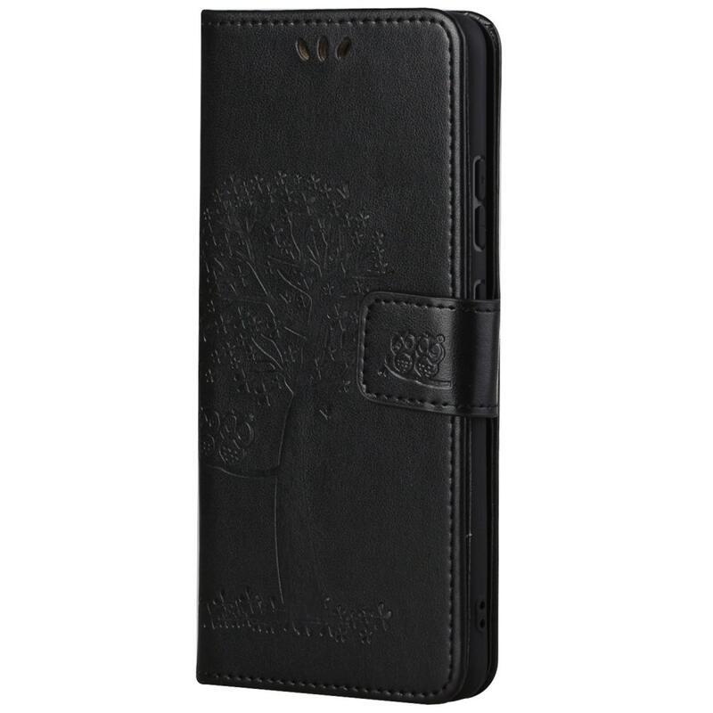 Fa PU bőr pénztárca tok Xiaomi Redmi 10C-hez - fekete