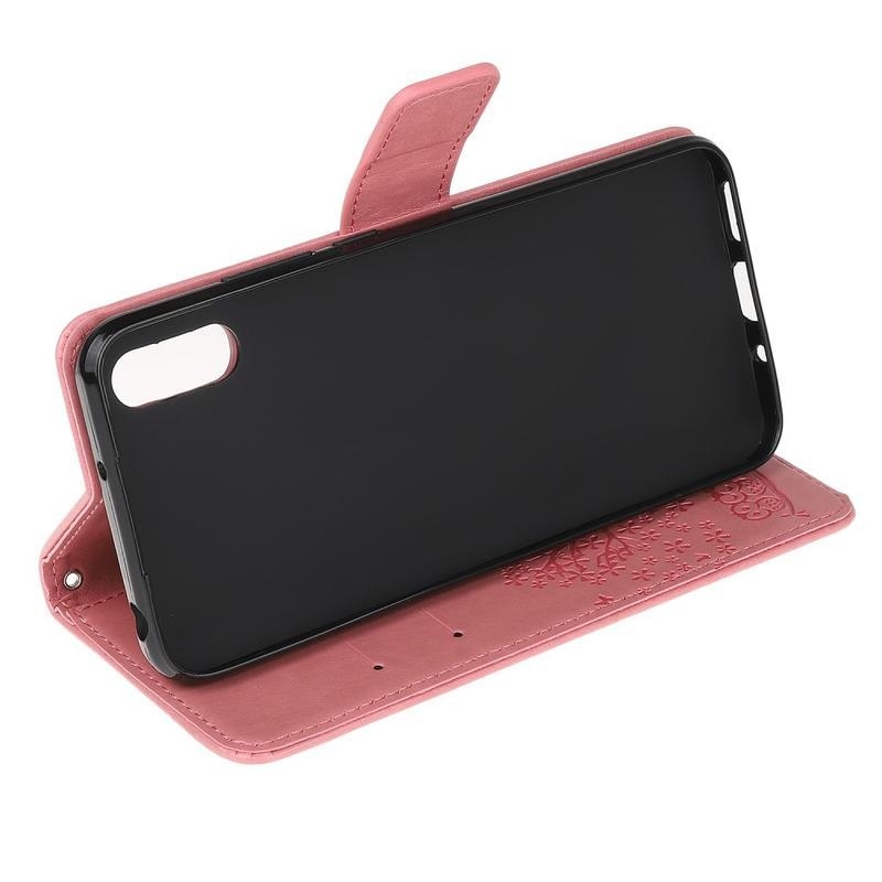 Fa PU bőr pénztárca tok Xiaomi Redmi 9A/9AT - rózsaszínű