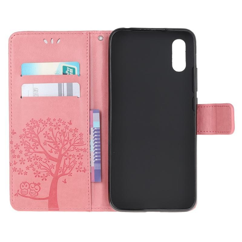 Fa PU bőr pénztárca tok Xiaomi Redmi 9A/9AT - rózsaszínű