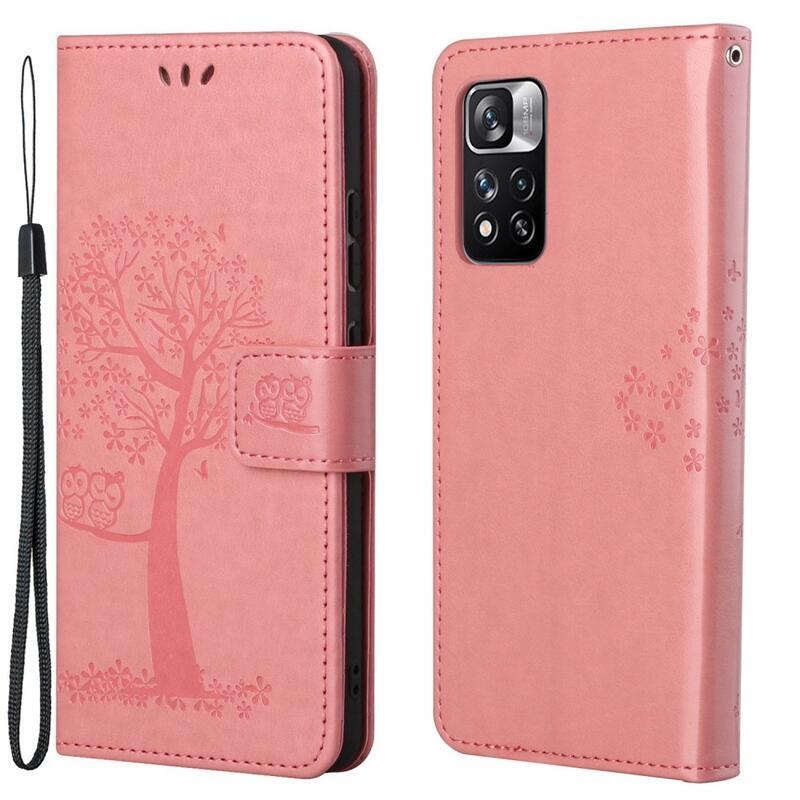 Fa PU bőr pénztárca tok Xiaomi Redmi Note 11 Pro 4G - rózsaszínű