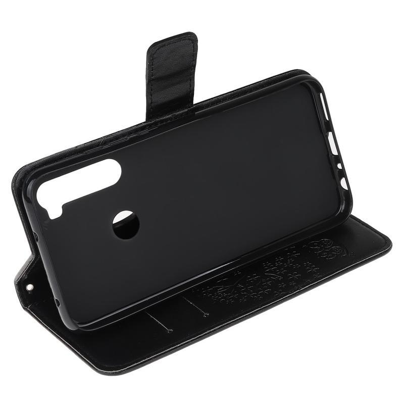 Fa PU bőr pénztárca tok Xiaomi Redmi Note 8T-hez - fekete