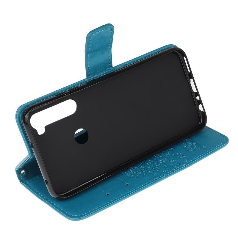 Fa PU bőr pénztárca tok Xiaomi Redmi Note 8T-hez - kék