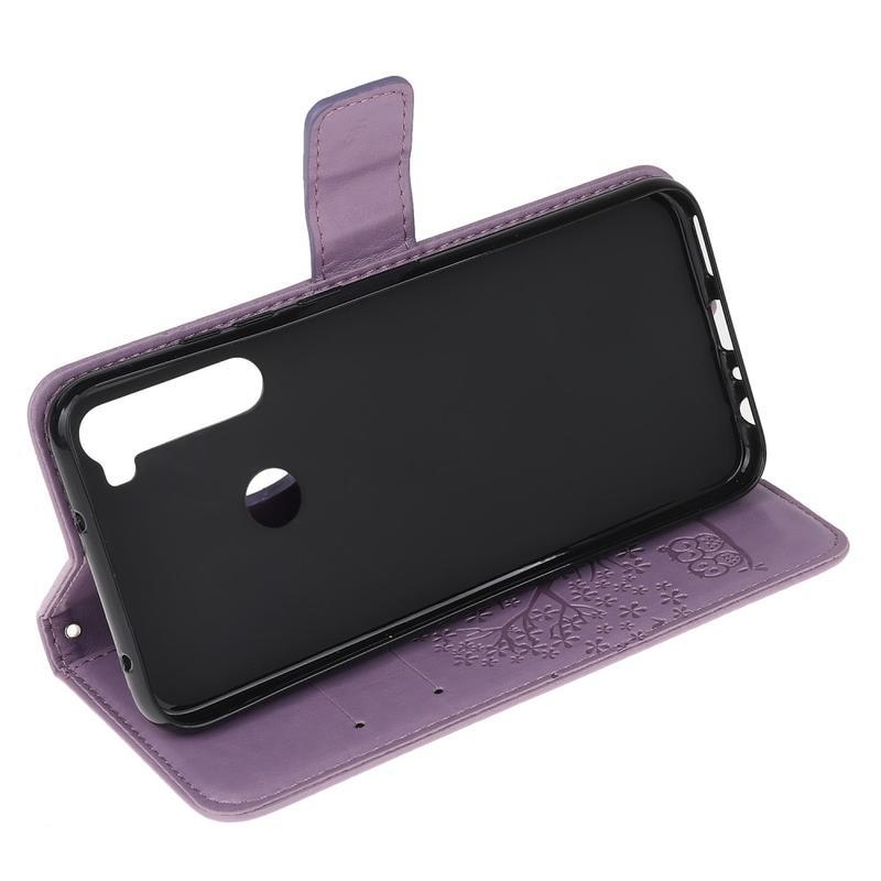 Fa PU bőr pénztárca tok Xiaomi Redmi Note 8T-hez - világos lila