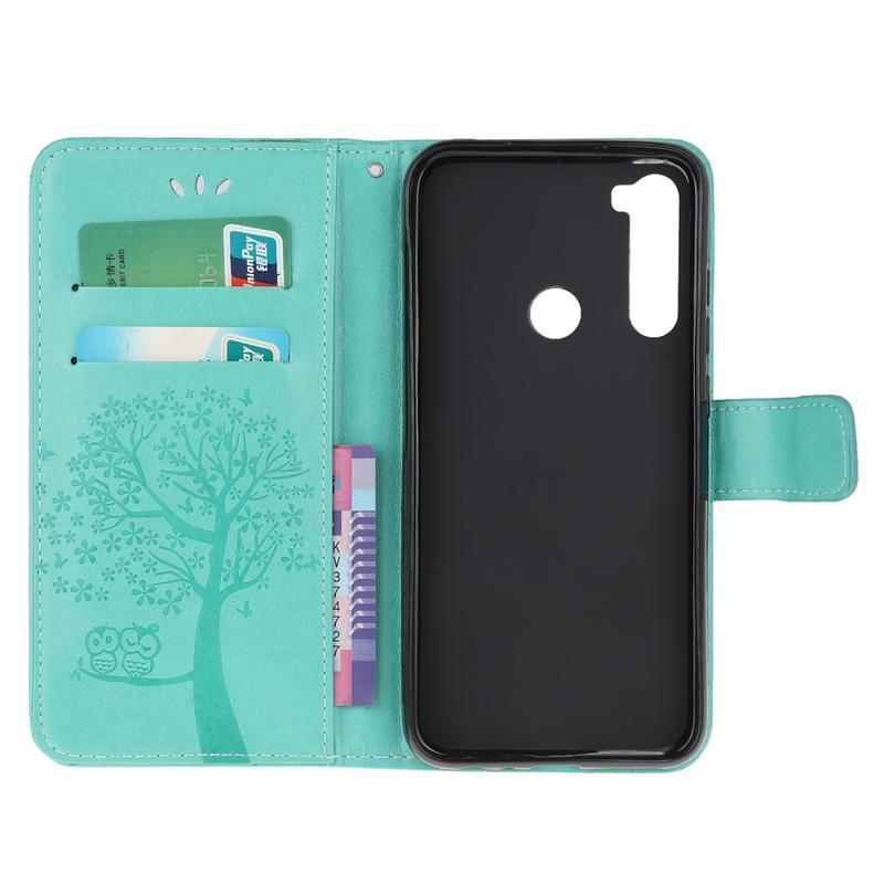 Fa PU bőr pénztárca tok Xiaomi Redmi Note 8T-hez - zöld