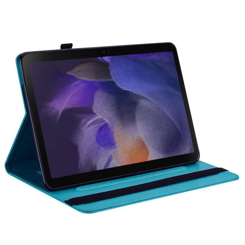 Tree PU bőr pénztárca tok tablethez Samsung Galaxy Tab A8 10.5 (2021) - kék