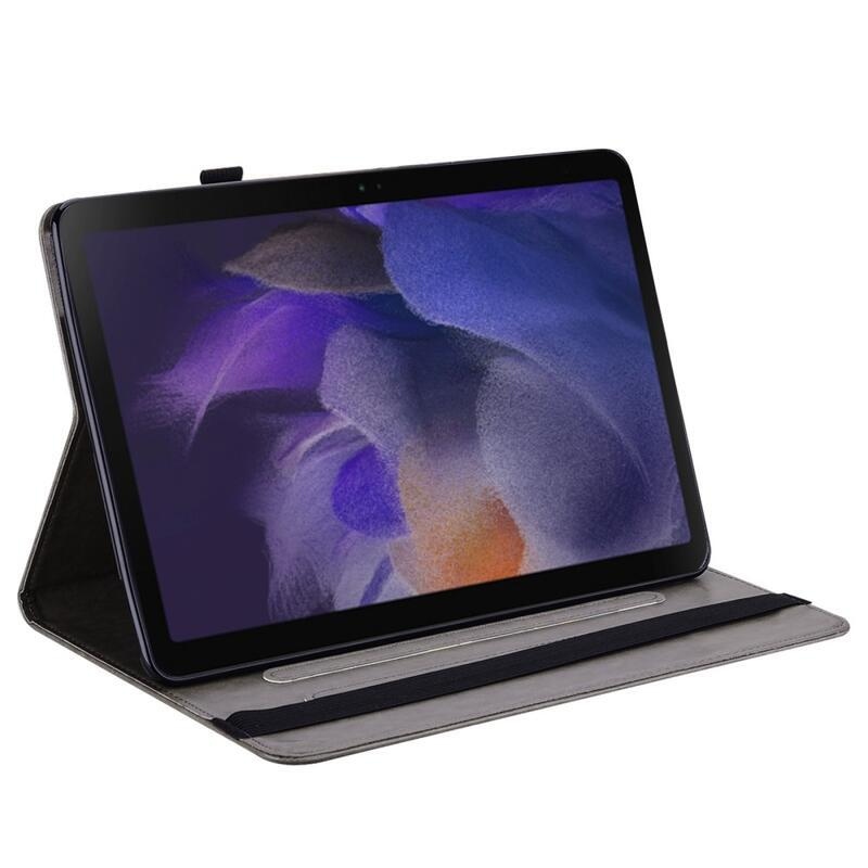 Tree PU bőr pénztárca tok tablethez Samsung Galaxy Tab A8 10.5 (2021) - szürke