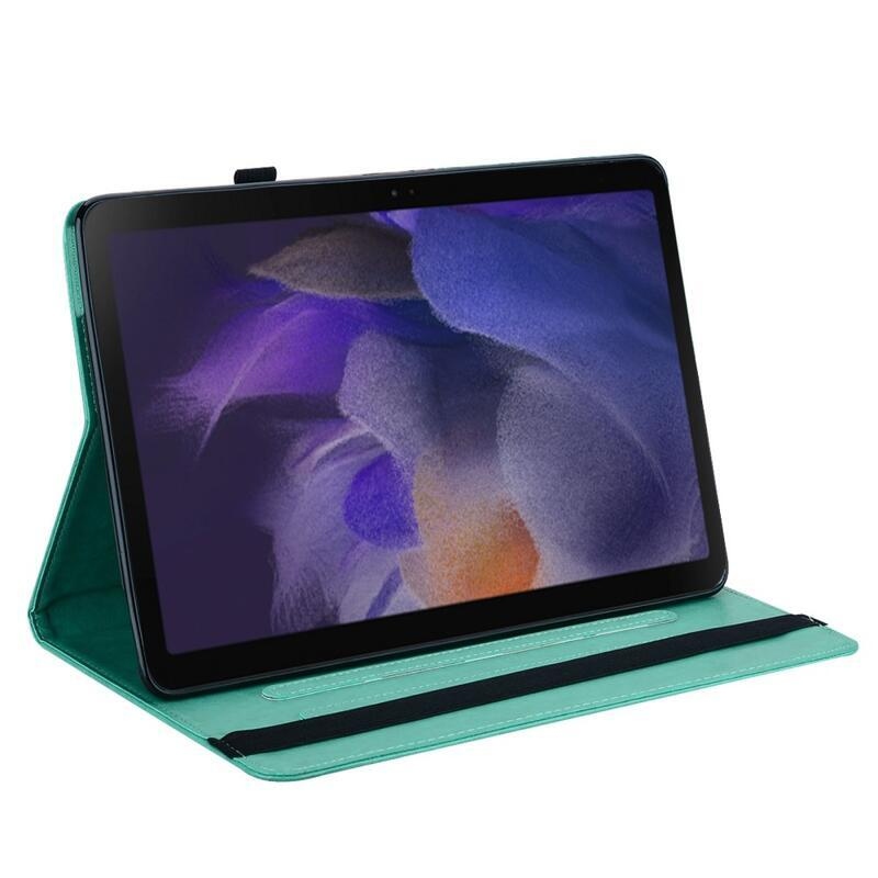 Tree PU bőr pénztárca tok tablethez Samsung Galaxy Tab A8 10.5 (2021) - zöld