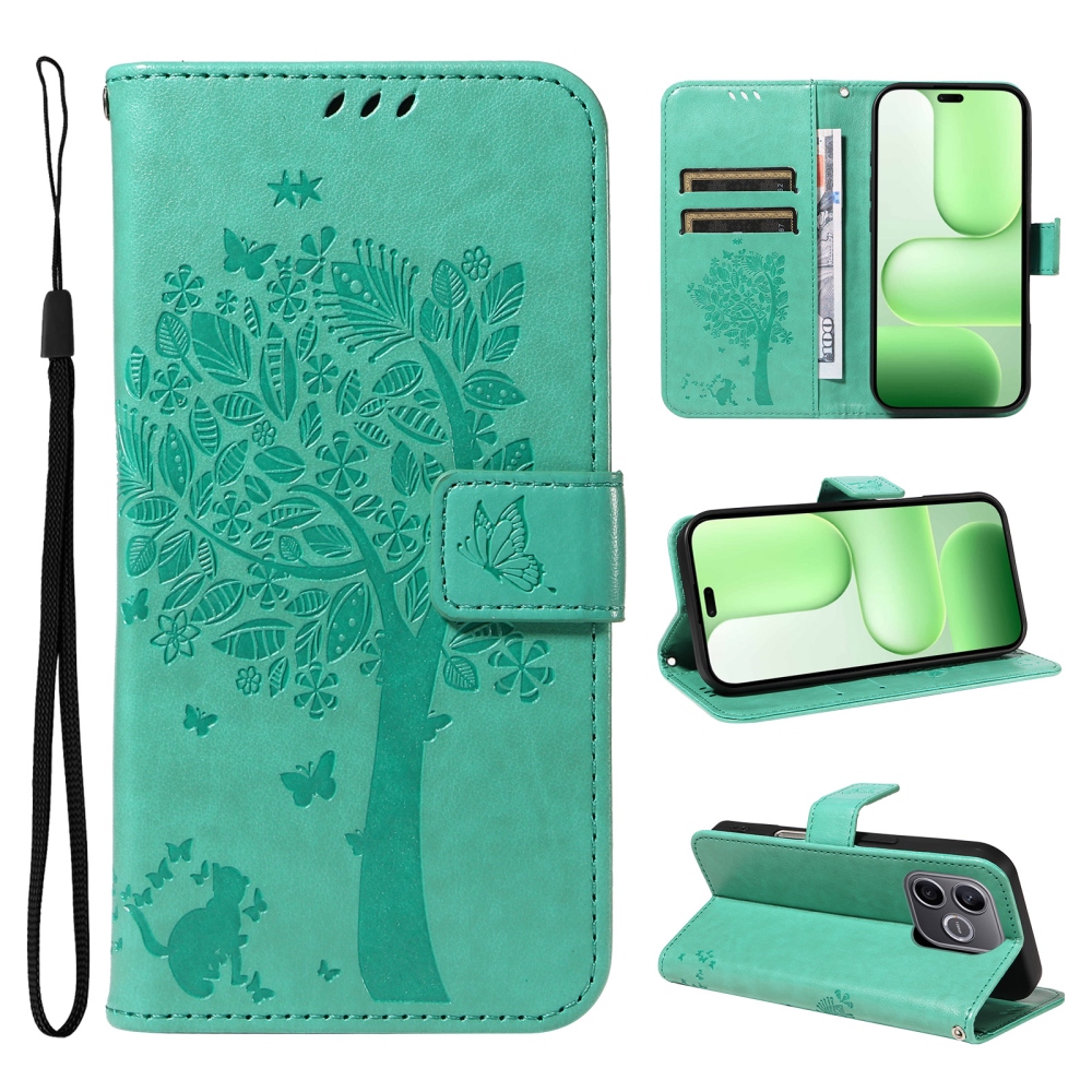 Fák könyvtáska a Honor 600 Lite 5G-hez - teal - teal