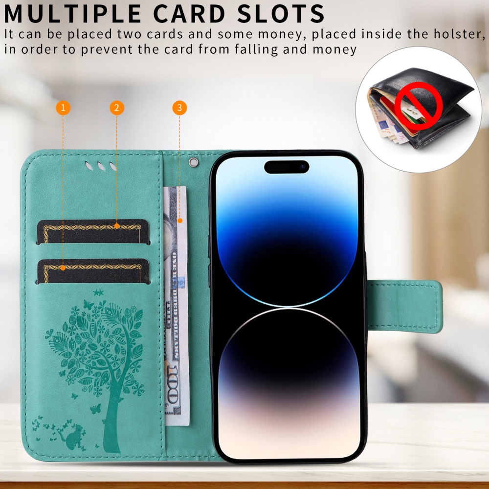 Fák könyvtáska a Honor 600 Lite 5G-hez - teal - teal