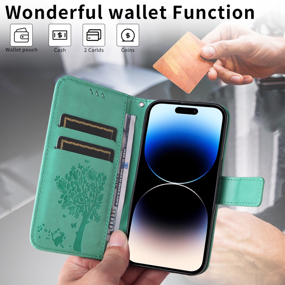 Fák könyvtáska a Honor 600 Lite 5G-hez - teal - teal