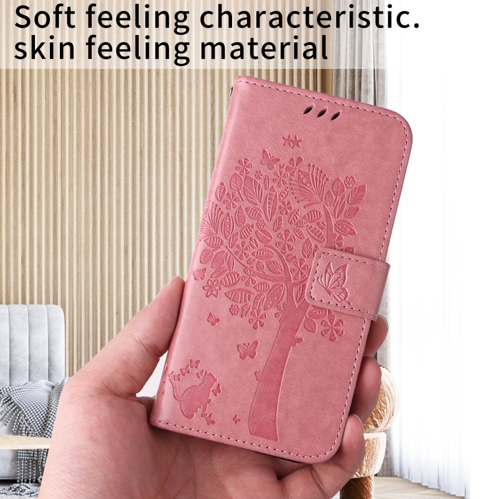 Fák könyvtáska a Honor 600 Lite 5G számára - rózsaszín