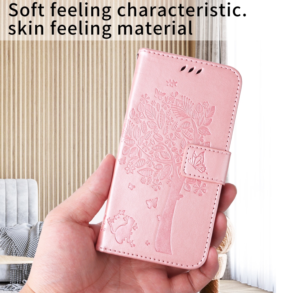 Fák könyv tokja Honor 600 Lite 5G - rózsaarany