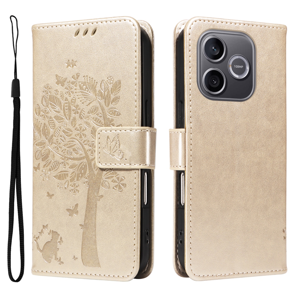 Fák könyvtáska a Honor 600 Lite 5G-hez - arany színben