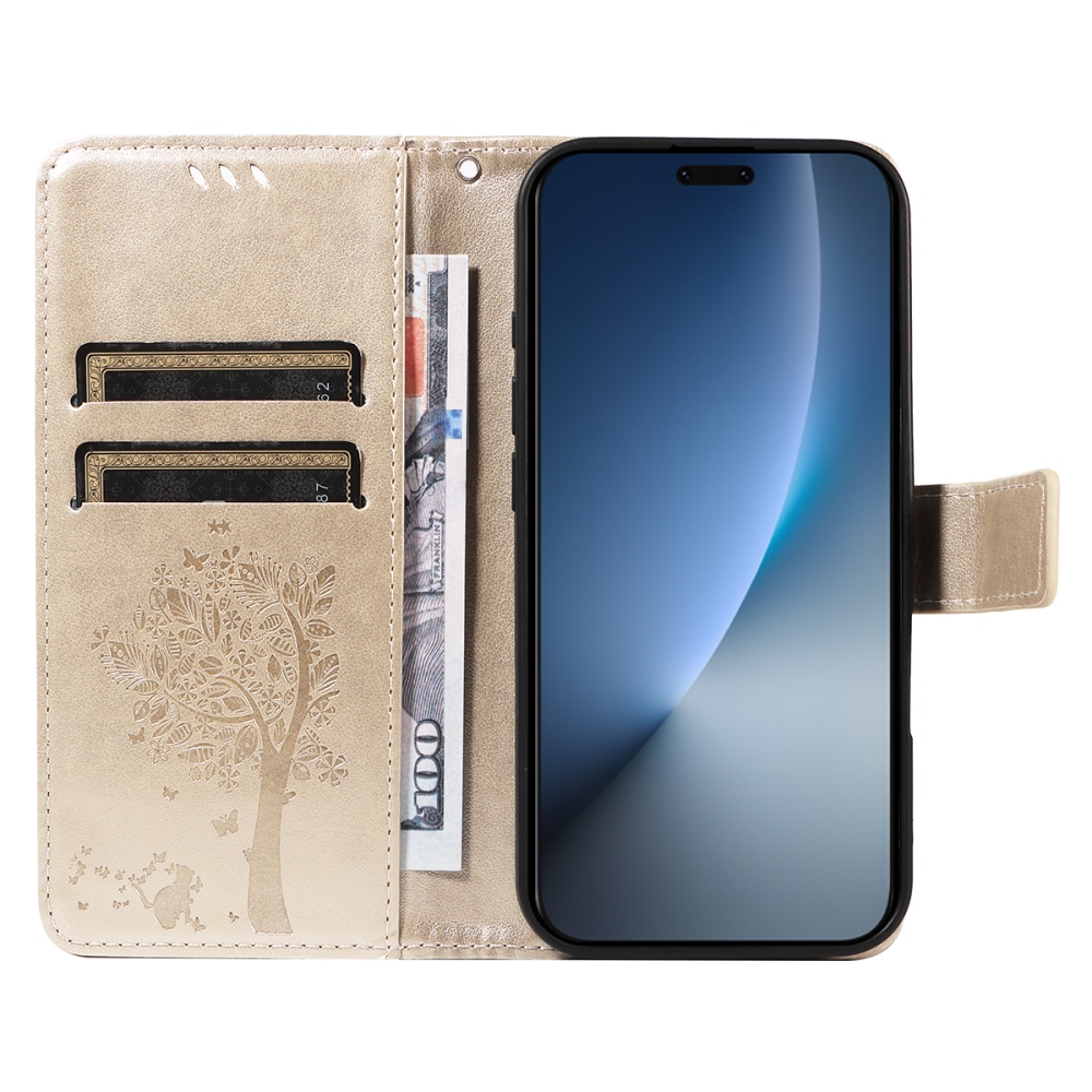 Fák könyvtáska Honor Magic 8 Pro 5G-hez - arany színben