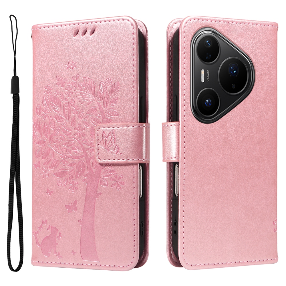 Trees mintás tok Huawei Pura 80 Pro készülékhez - rózsaszín arany