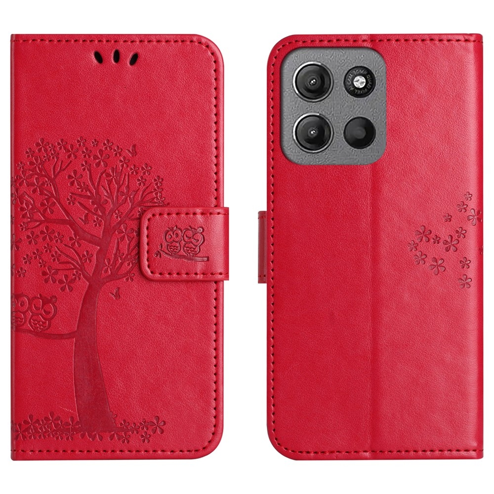Trees könyvformájú tok a Motorola Moto G57 Power 5G-hez – piros