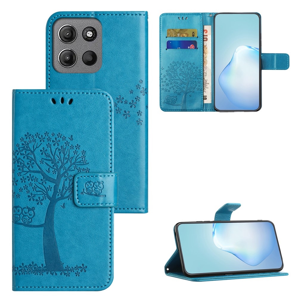 Trees könyvformájú tok a Motorola Moto G57 Power 5G-hez – kék