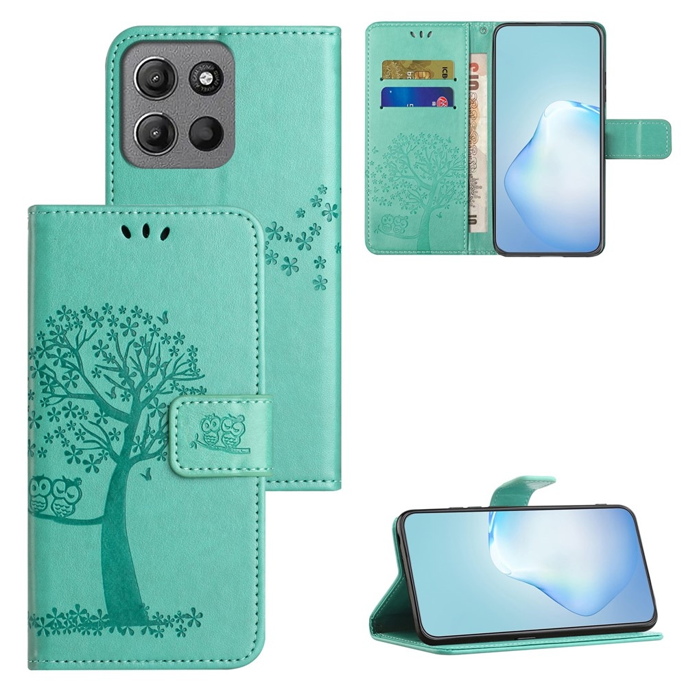 Trees könyvformájú tok a Motorola Moto G57 Power 5G-hez – kék-zöld