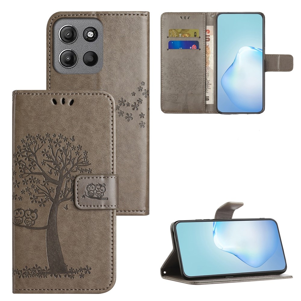 Trees könyvformájú tok a Motorola Moto G57 Power 5G-hez – szürke