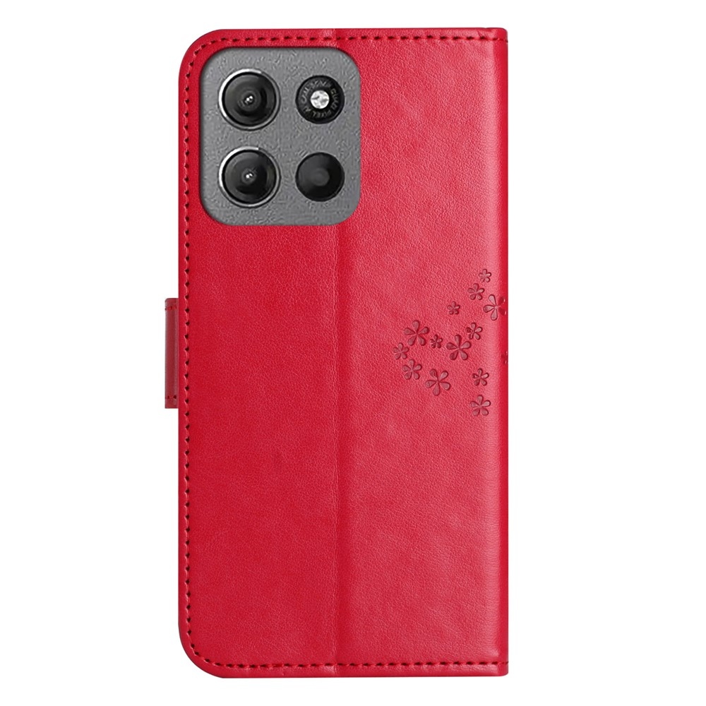 Trees könyvformájú tok a Motorola Moto G86 5G/G86 Power 5G készülékhez – piros