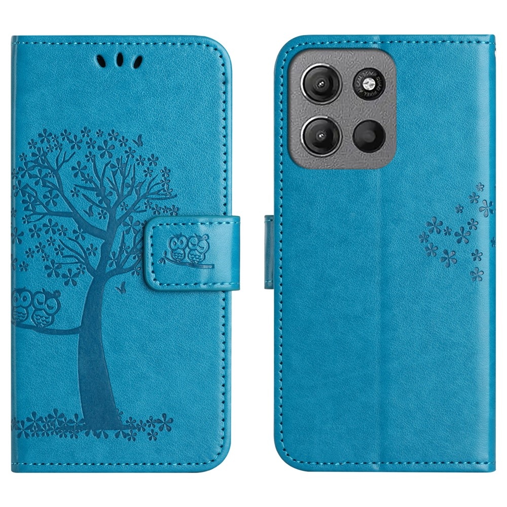 Trees könyvformájú tok a Motorola Moto G86 5G/G86 Power 5G készülékhez – kék
