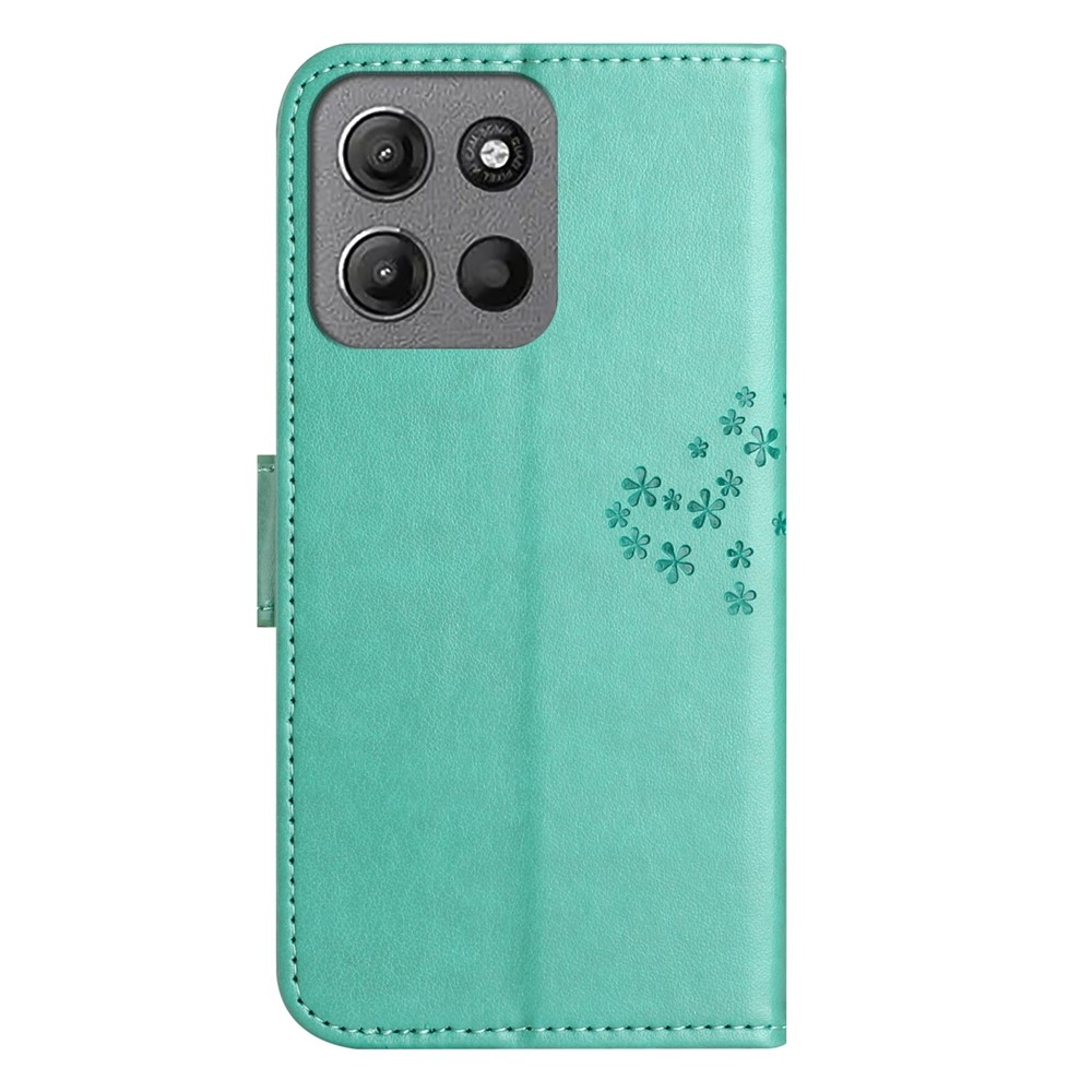 Trees könyvformájú tok a Motorola Moto G86 5G/G86 Power 5G készülékhez – kékeszöld