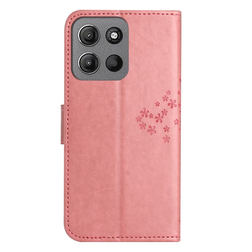 Trees könyvformájú tok a Motorola Moto G86 5G/G86 Power 5G készülékhez – rózsaszín