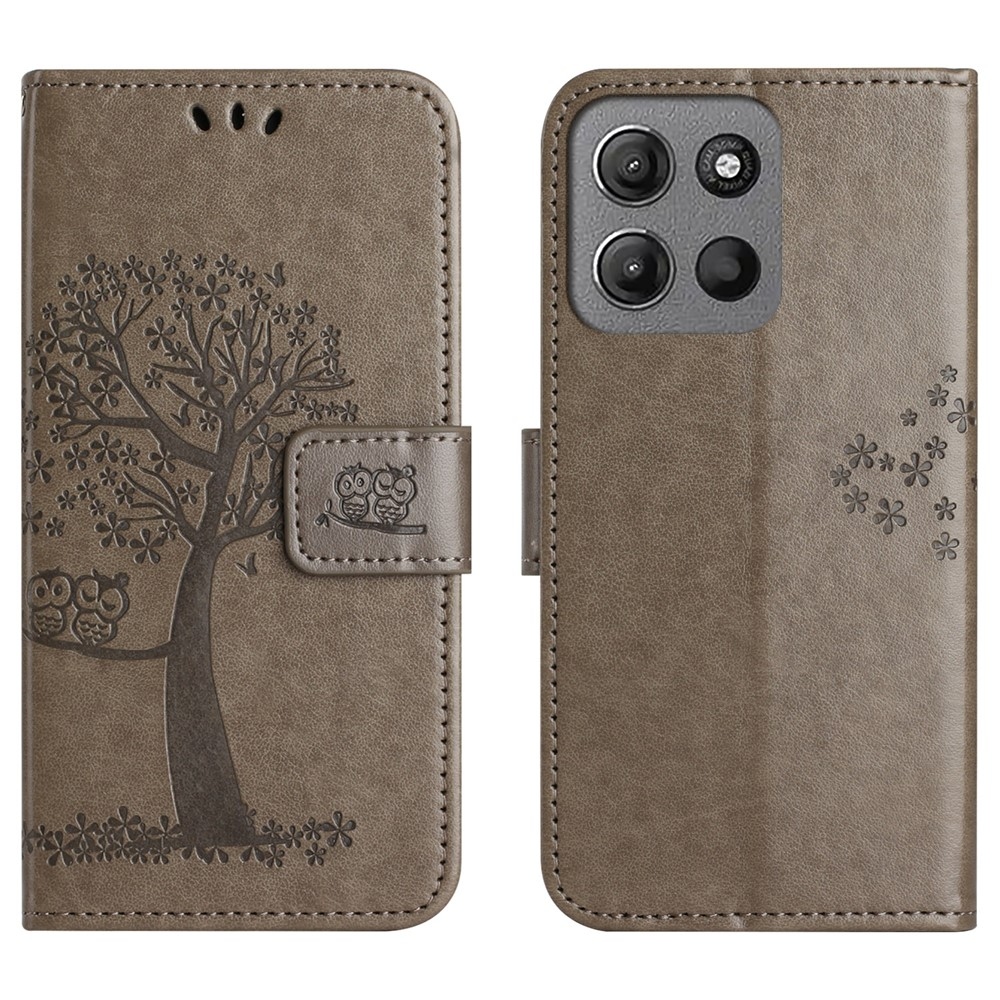 Trees könyvformájú tok a Motorola Moto G86 5G/G86 Power 5G készülékhez – szürke