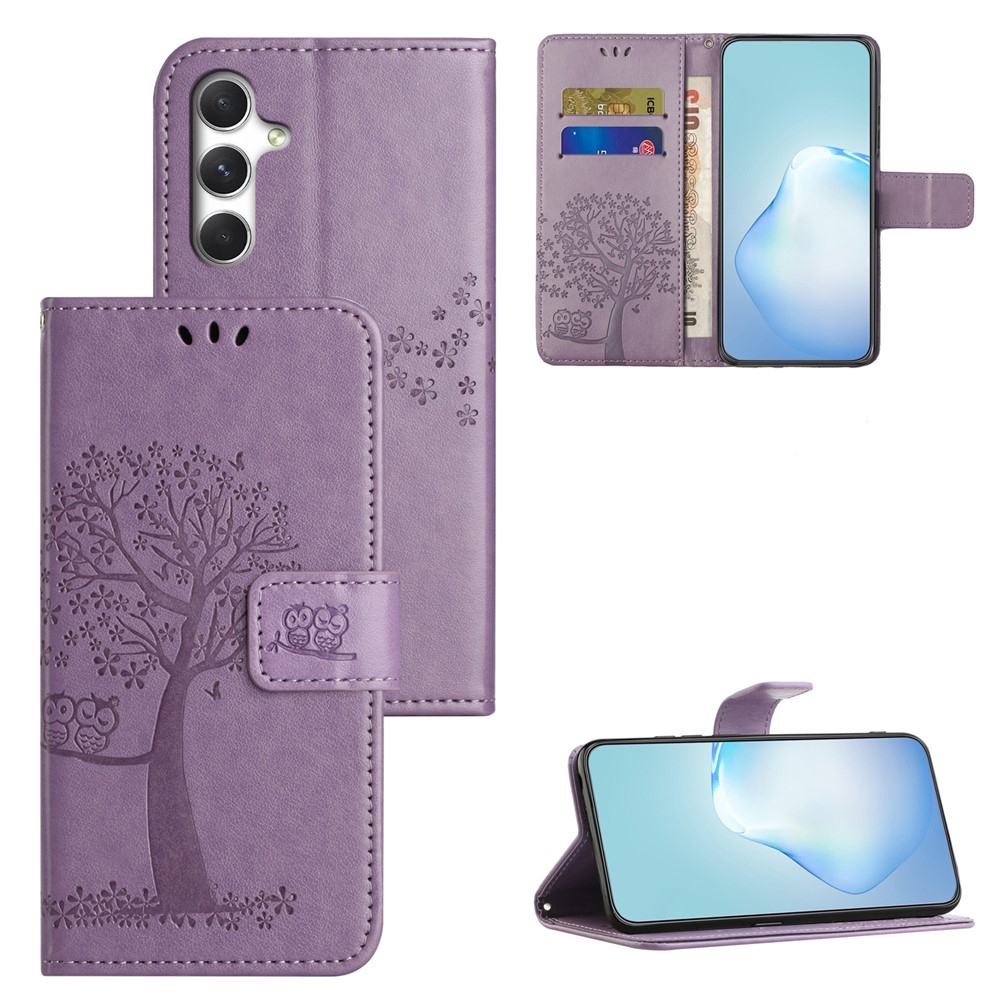 Fa könyv tok Samsung Galaxy A57 5G - világos lila