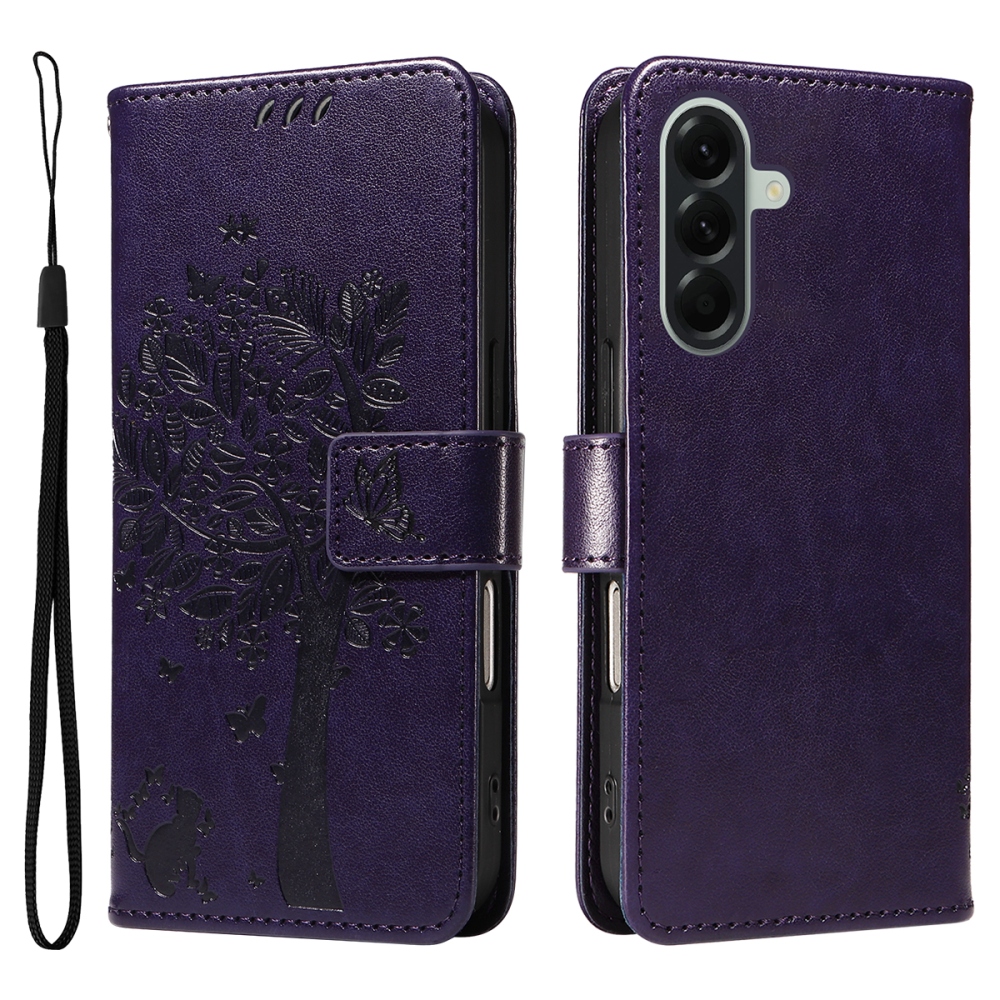 Fák könyve tok Samsung Galaxy A57 5G - sötétlila