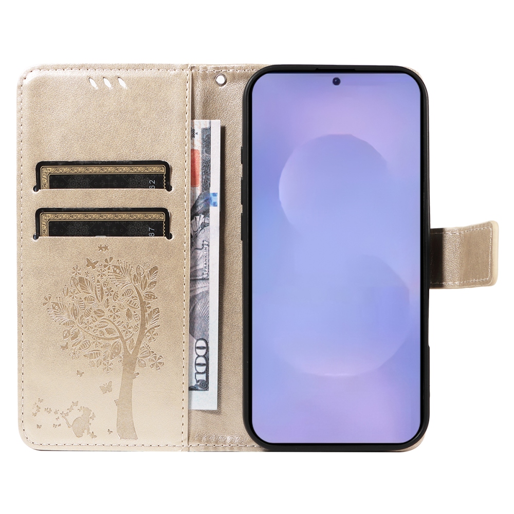 Fák könyv tok Samsung Galaxy S26/S26 Pro készülékhez - arany színben