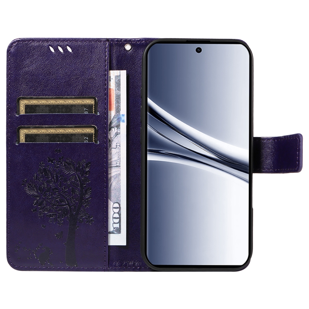 Fák könyv tokja Xiaomi Poco M8 5G/Redmi Note 15 5G/Note 15 4G - sötétlila