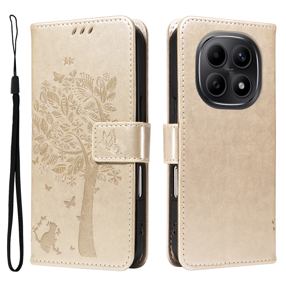 Fák könyv tokja Xiaomi Poco M8 5G/Redmi Note 15 5G/Note 15 4G - arany színű