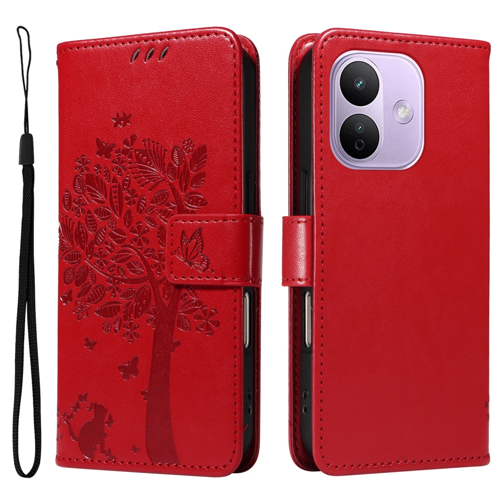 Trees könyvformájú tok a Xiaomi Redmi Note 17 Pro 5G-hez – piros