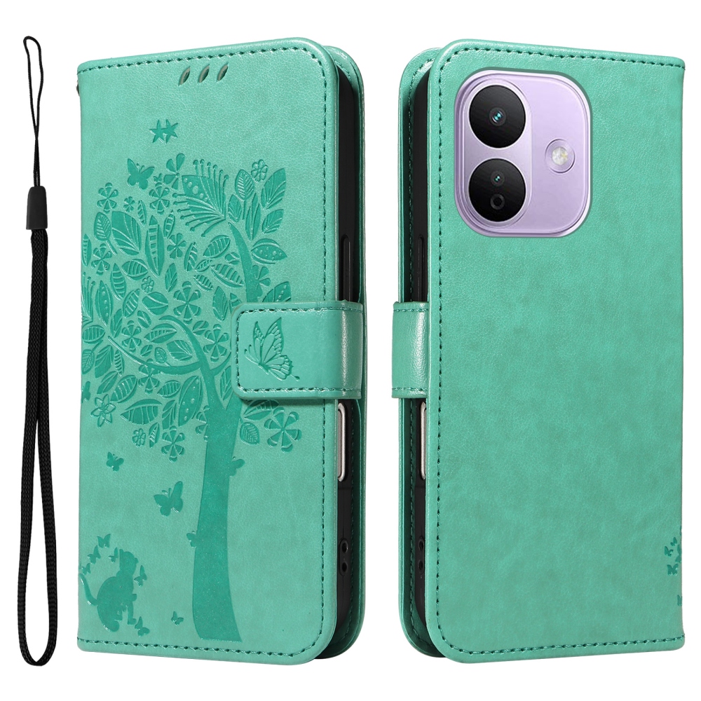 Trees könyvformájú tok a Xiaomi Redmi Note 17 Pro 5G-hez – kék-zöld