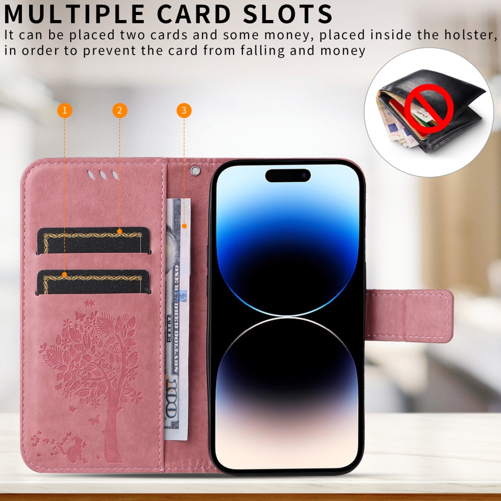 Trees könyvformájú tok a Xiaomi Redmi Note 17 Pro 5G-hez – rózsaszín
